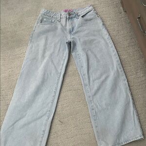 Edikted Light Blue Wide Leg Jeans
